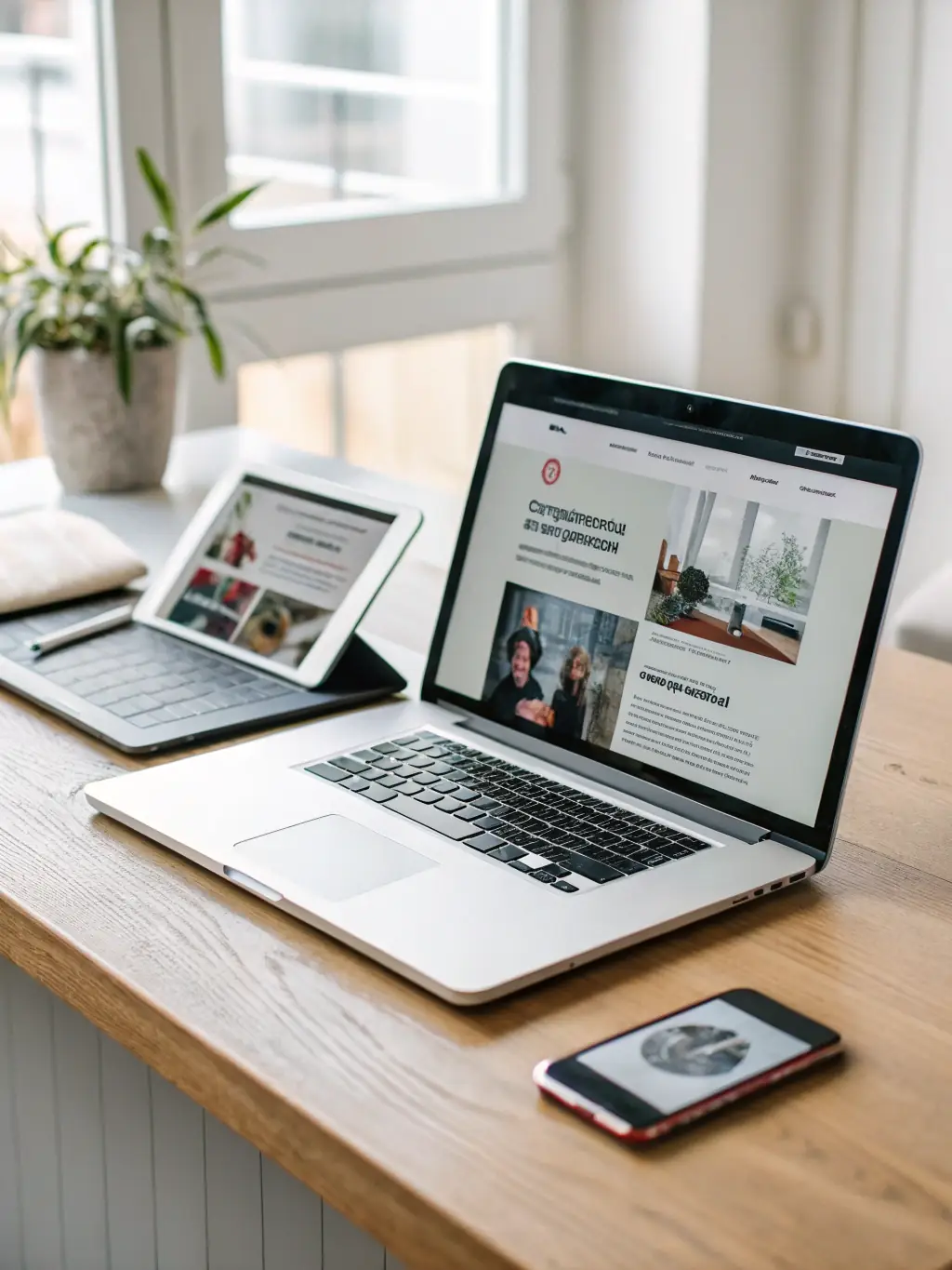 A modern, responsive website displayed on various devices, highlighting sleek design and fast loading times, showcasing MPK Digital's website development service.